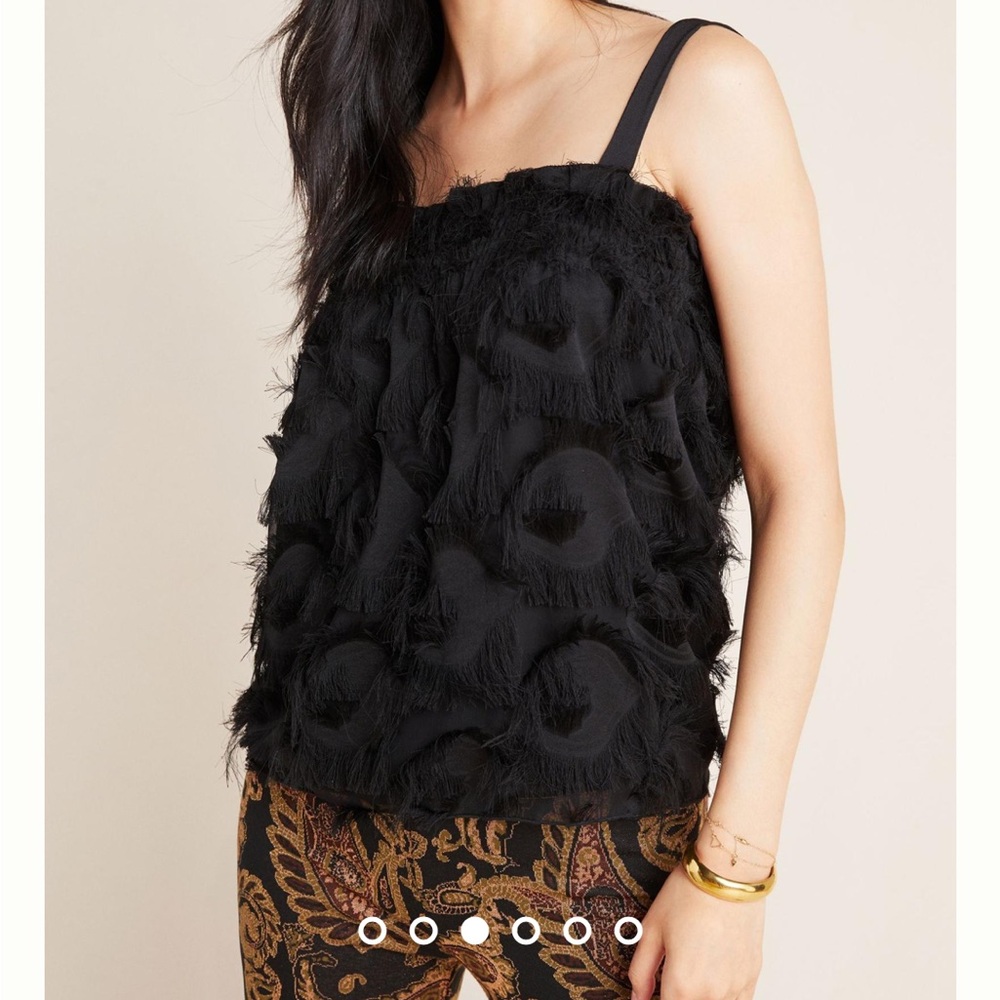 Crop top with feathers black from Anthropologie in size medium